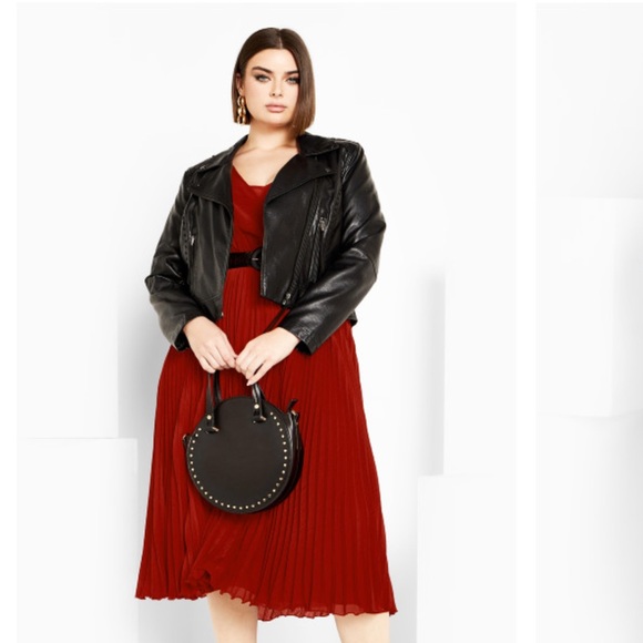 City Chic Dresses & Skirts - NEWT City Chic Deep Red Long Sleeve Dress